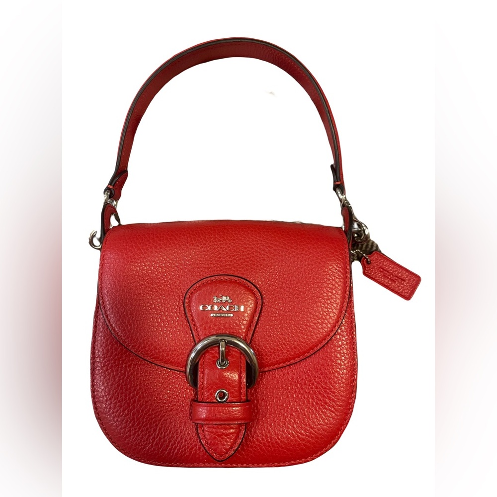 Coach Leather Poppy Red Hand/Cross Body Bag